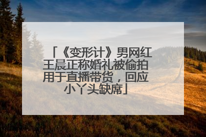 《变形计》男网红王晨正称婚礼被偷拍用于直播带货，回应小丫头缺席