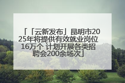 「云新发布」昆明市2025年将提供有效就业岗位16万个 计划开展各类招聘会200余场次