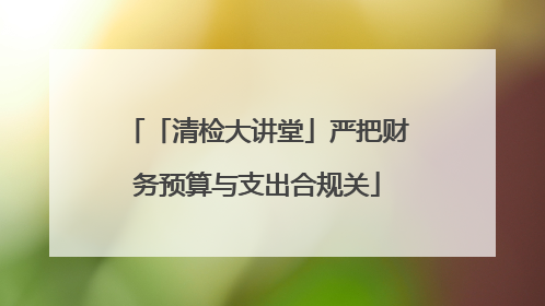 「清检大讲堂」严把财务预算与支出合规关