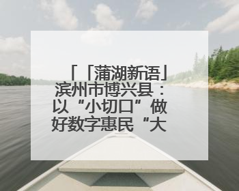 「蒲湖新语」滨州市博兴县：以“小切口”做好数字惠民“大文章”