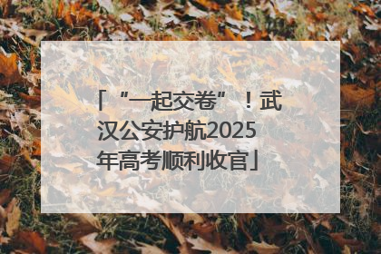 “一起交卷”！武汉公安护航2025年高考顺利收官