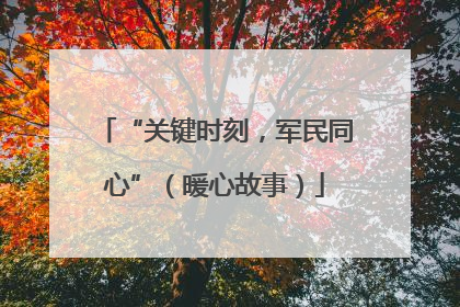 “关键时刻，军民同心”（暖心故事）