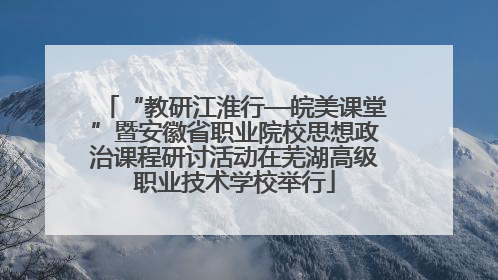 “教研江淮行—皖美课堂”暨安徽省职业院校思想政治课程研讨活动在芜湖高级职业技术学校举行