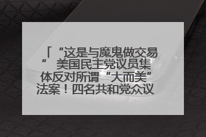 “这是与魔鬼做交易” 美国民主党议员集体反对所谓“大而美”法案！四名共和党众议员投反对票