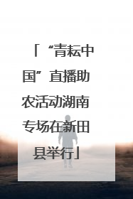 “青耘中国”直播助农活动湖南专场在新田县举行