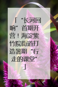 “长河回响”首期开营！海淀紫竹院街道打造暑期“行走的课堂”