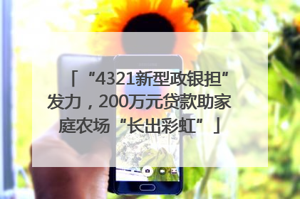 “4321新型政银担”发力，200万元贷款助家庭农场“长出彩虹”