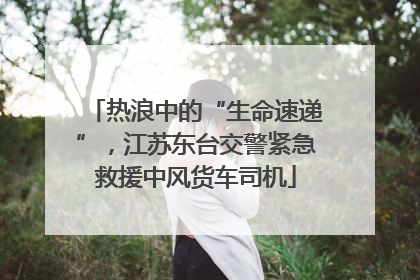 热浪中的“生命速递”，江苏东台交警紧急救援中风货车司机