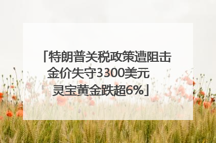 特朗普关税政策遭阻击金价失守3300美元 灵宝黄金跌超6%