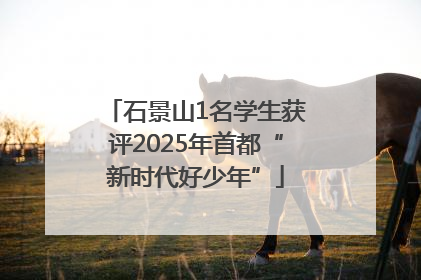 石景山1名学生获评2025年首都“新时代好少年”