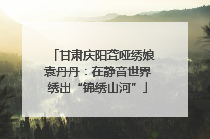 甘肃庆阳聋哑绣娘袁丹丹：在静音世界绣出“锦绣山河”