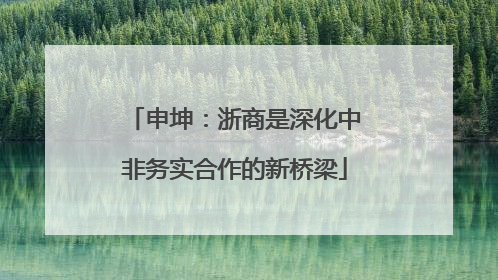申坤：浙商是深化中非务实合作的新桥梁