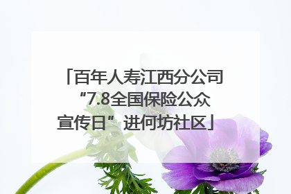 百年人寿江西分公司“7.8全国保险公众宣传日”进何坊社区