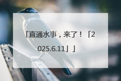 直通水事，来了！「2025.6.11」