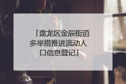盘龙区金辰街道多举措推进流动人口信息登记