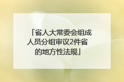 省人大常委会组成人员分组审议2件省的地方性法规