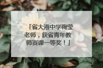 省大港中学鞠莹老师，获省青年教师赛课一等奖！