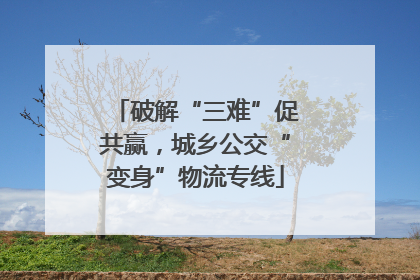 破解“三难”促共赢，城乡公交“变身”物流专线