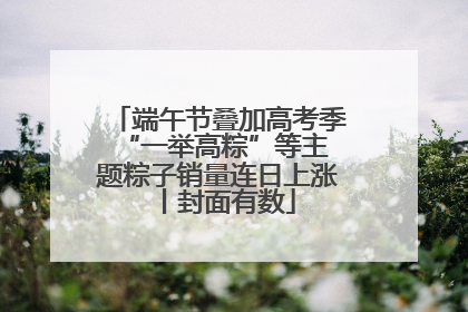 端午节叠加高考季 “一举高粽”等主题粽子销量连日上涨丨封面有数
