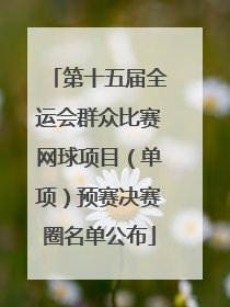 第十五届全运会群众比赛网球项目（单项）预赛决赛圈名单公布