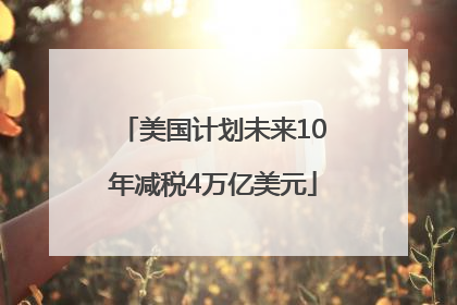 美国计划未来10年减税4万亿美元