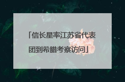 信长星率江苏省代表团到希腊考察访问