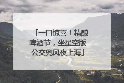 一口惊喜！精酿啤酒节，坐星空版公交兜风夜上海