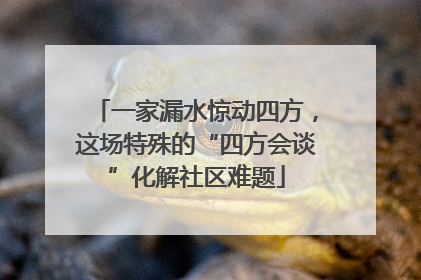 一家漏水惊动四方，这场特殊的“四方会谈”化解社区难题