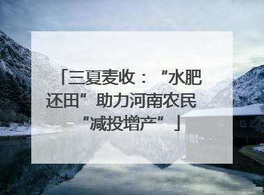 三夏麦收：“水肥还田”助力河南农民“减投增产”