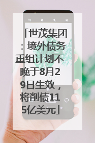 世茂集团：境外债务重组计划不晚于8月29日生效，将削债115亿美元