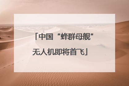 中国“蜂群母舰”无人机即将首飞