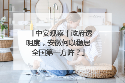 中安观察｜政府透明度，安徽何以稳居全国第一方阵？