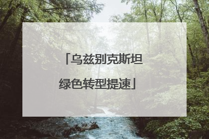 乌兹别克斯坦绿色转型提速