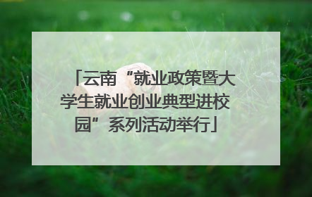 云南“就业政策暨大学生就业创业典型进校园”系列活动举行