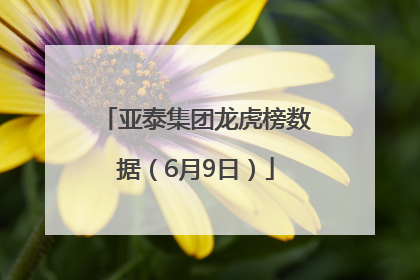亚泰集团龙虎榜数据（6月9日）