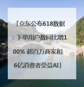 京东公布618数据：下单用户数同比增100% 超百万商家和6亿消费者受益AI