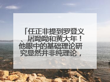 任正非提到罗登义、屠呦呦和黄大年！他眼中的基础理论研究显然并非纯理论，为什么？