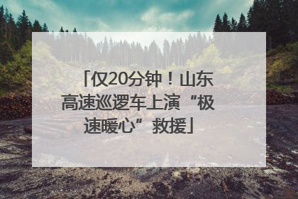 仅20分钟！山东高速巡逻车上演“极速暖心”救援