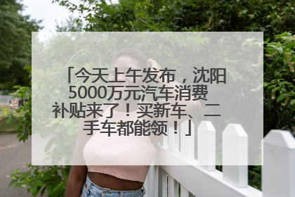 今天上午发布，沈阳5000万元汽车消费补贴来了！买新车、二手车都能领！