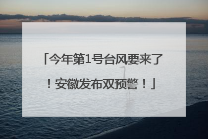 今年第1号台风要来了！安徽发布双预警！