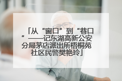 从“窗口”到“巷口”——记东湖高新公安分局茅店派出所梧桐苑社区民警樊艳玲