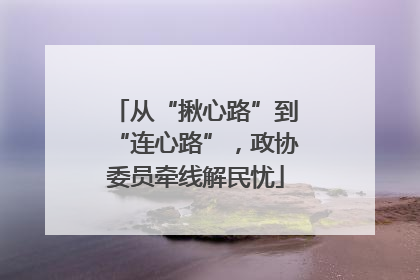从“揪心路”到“连心路”，政协委员牵线解民忧