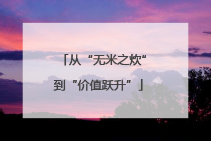 从“无米之炊”到“价值跃升”