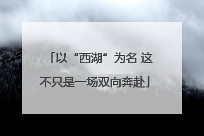 以“西湖”为名 这不只是一场双向奔赴