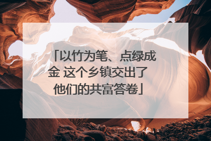 以竹为笔、点绿成金 这个乡镇交出了他们的共富答卷