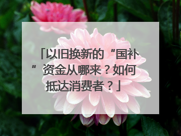 以旧换新的“国补”资金从哪来？如何抵达消费者？