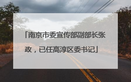 南京市委宣传部副部长张政，已任高淳区委书记