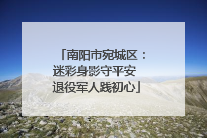 南阳市宛城区：迷彩身影守平安 退役军人践初心