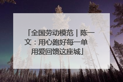 全国劳动模范｜陈一文：用心跑好每一单 用爱回馈这座城