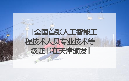 全国首张人工智能工程技术人员专业技术等级证书在天津颁发